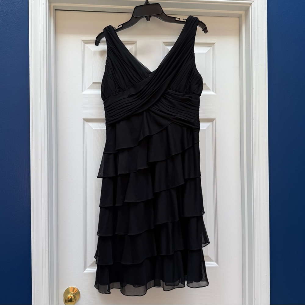 Patra Black Layered Midi Dress